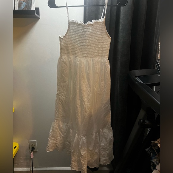 Charming White Kids Casual Dress